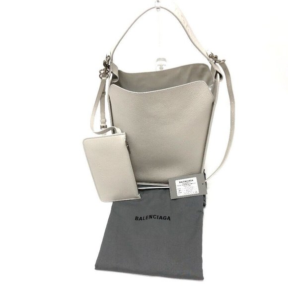 BALENCIAGA North South 2WAY bag Shoulder Bag Leather White/SilverHardware - Picture 14 of 16